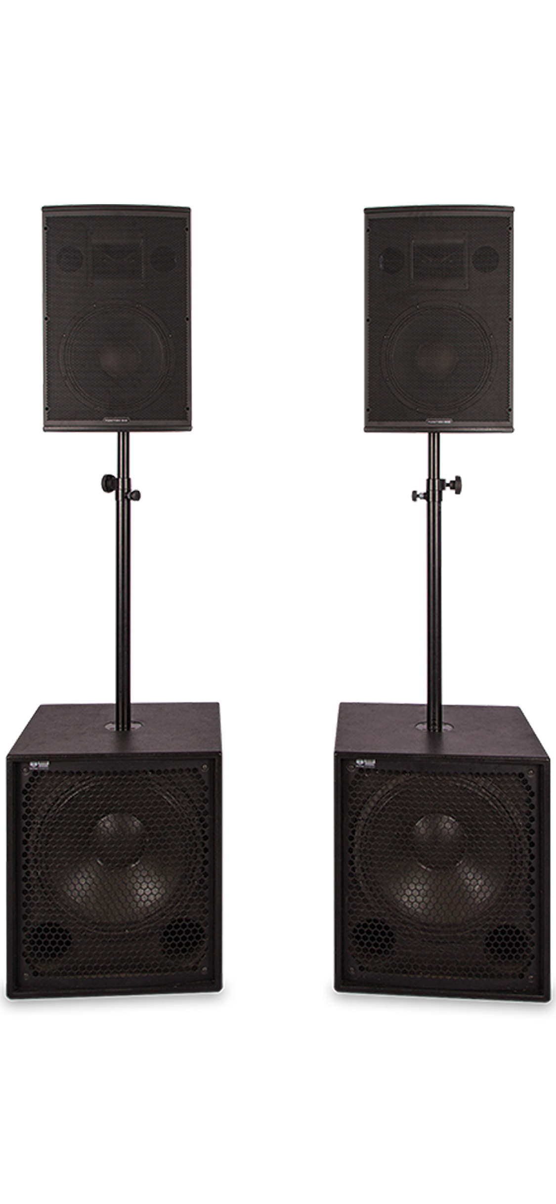 Funktion One F1201 and BR118 sound system hire